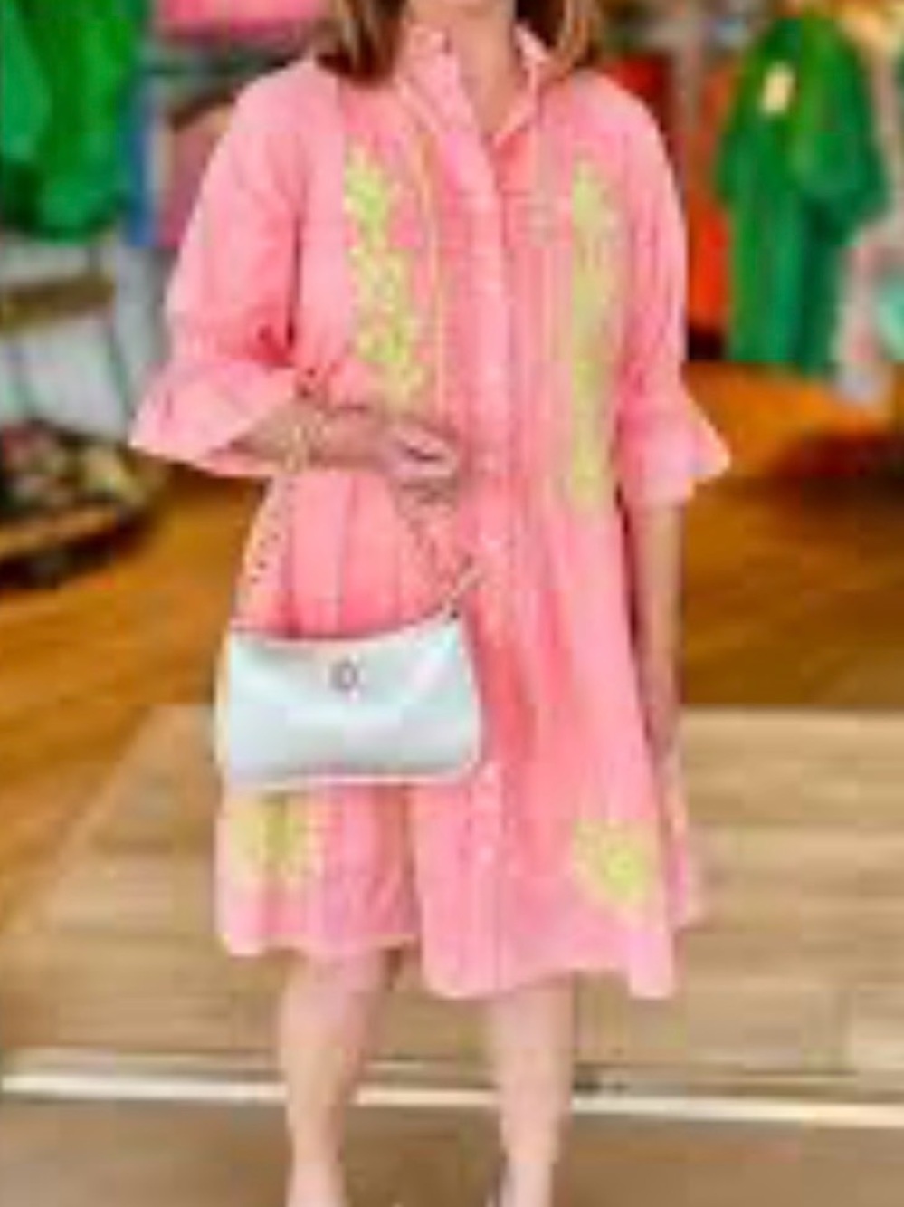 Uncle Frank Embroiderd Dress 3/4 Sleeve  XS